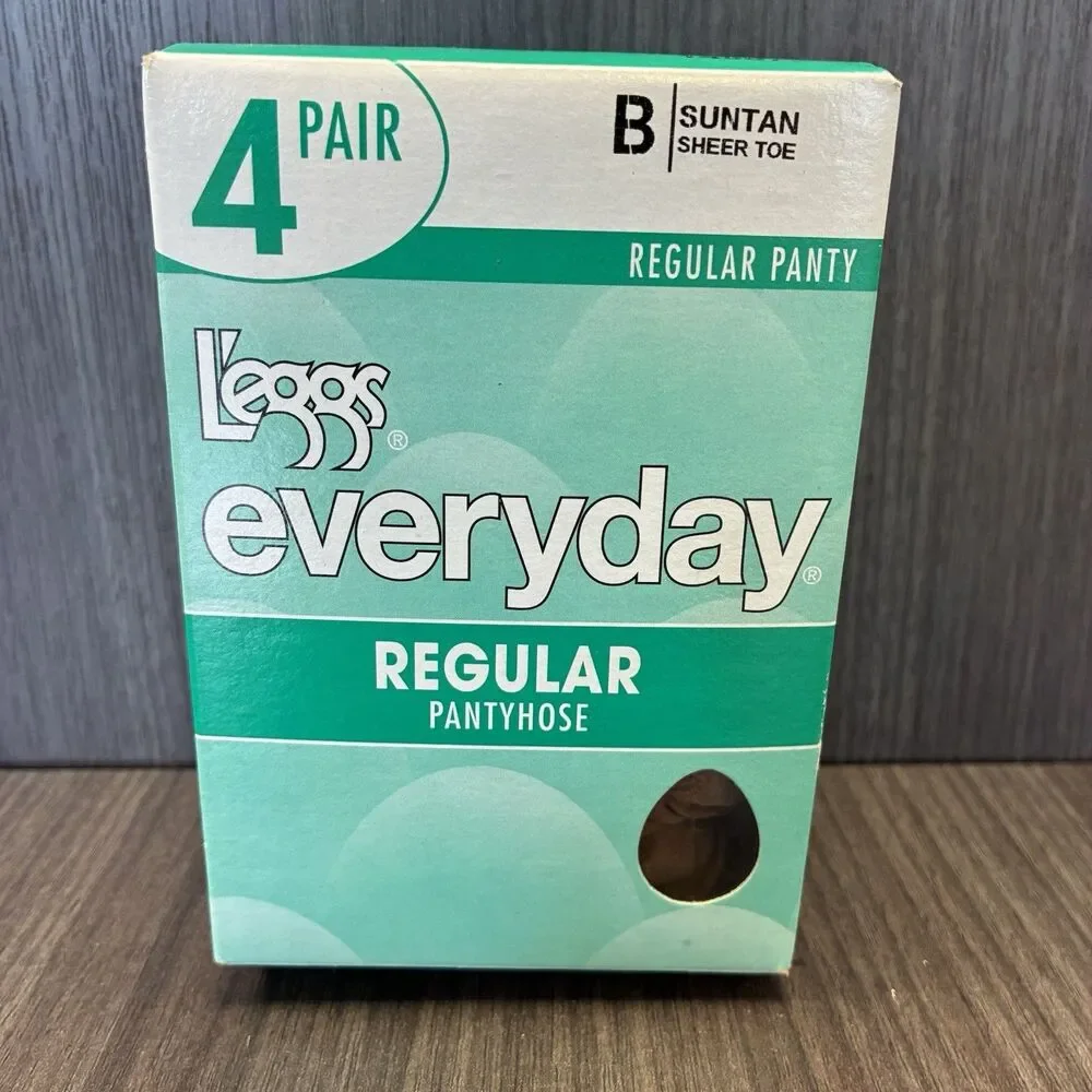 Vintage NIB 4 Pair LEGGS Everyday Regular Pantyhose B Suntan Sheer Toe